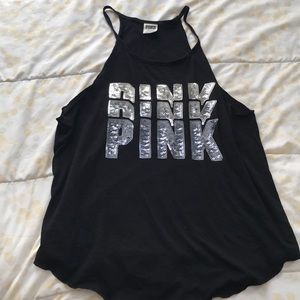 Pink Black tank top